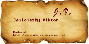 Jablonszky Viktor névjegykártya