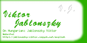 viktor jablonszky business card